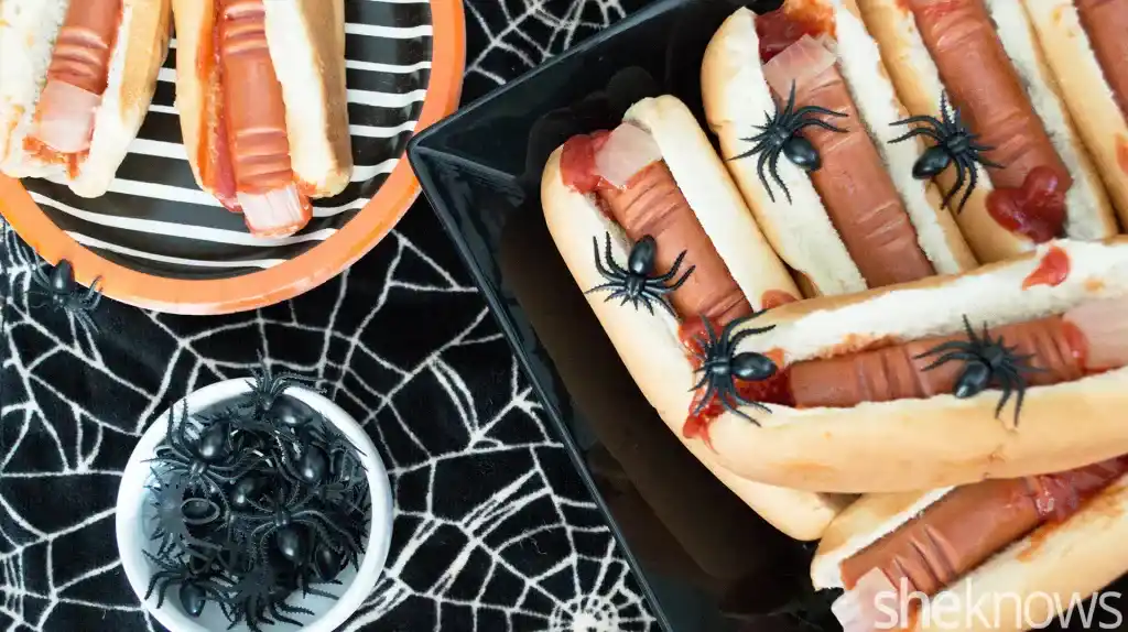 Turn ordinary hot dogs into horrifying finger food with ketchup "blood" and onion "nails"âthe perfect mix of gross and giggly for Halloween night.