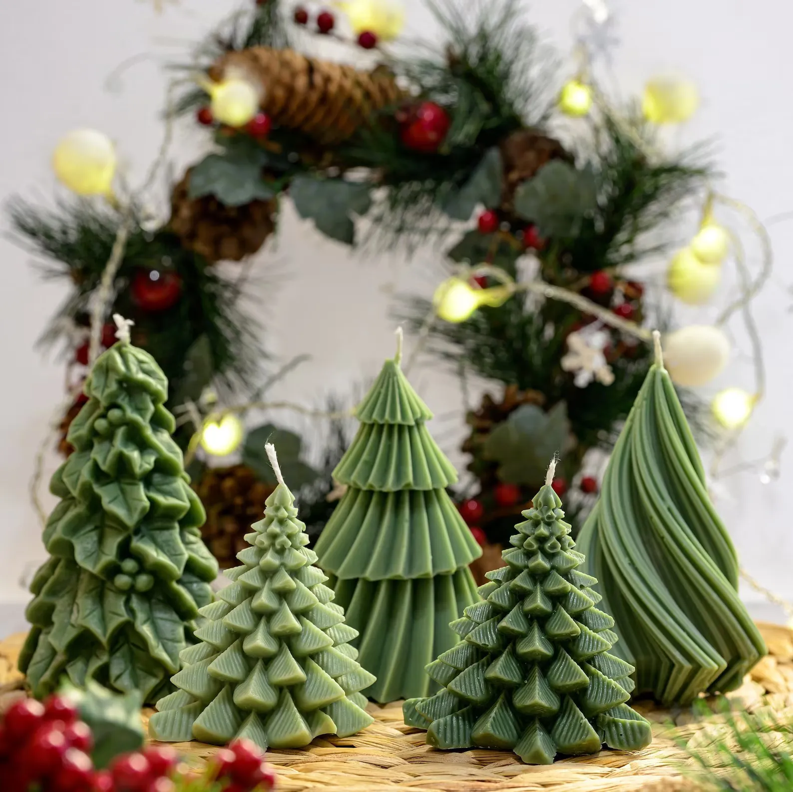 How dreamy are these Christmas tree candles? Each one is hand-poured from 100% soy wax and shaped into a beautifully detailed tree that instantly adds cozy warmth to your decor. Choose from inviting scents like gingerbread cookies or coconut and vanilla — every option feels like Christmas wrapped in a candle. Whether you style them together on a mantel or use one as a table centerpiece, they bring that calm, boho elegance that makes your space feel extra special for the holidays.