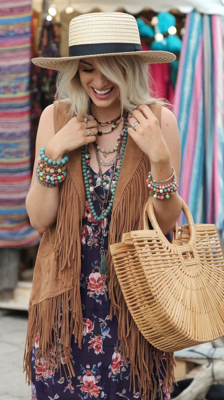 Stay stylish through the seasons with these boho layering tricks! Mix cozy and breezy pieces for the perfect bohemian transition from winter to spring. 🌿💫 #HippieStyle #BohoFashion #SpringWardrobe