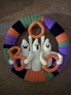 Boo Ghosts Crochet halloween Wreath