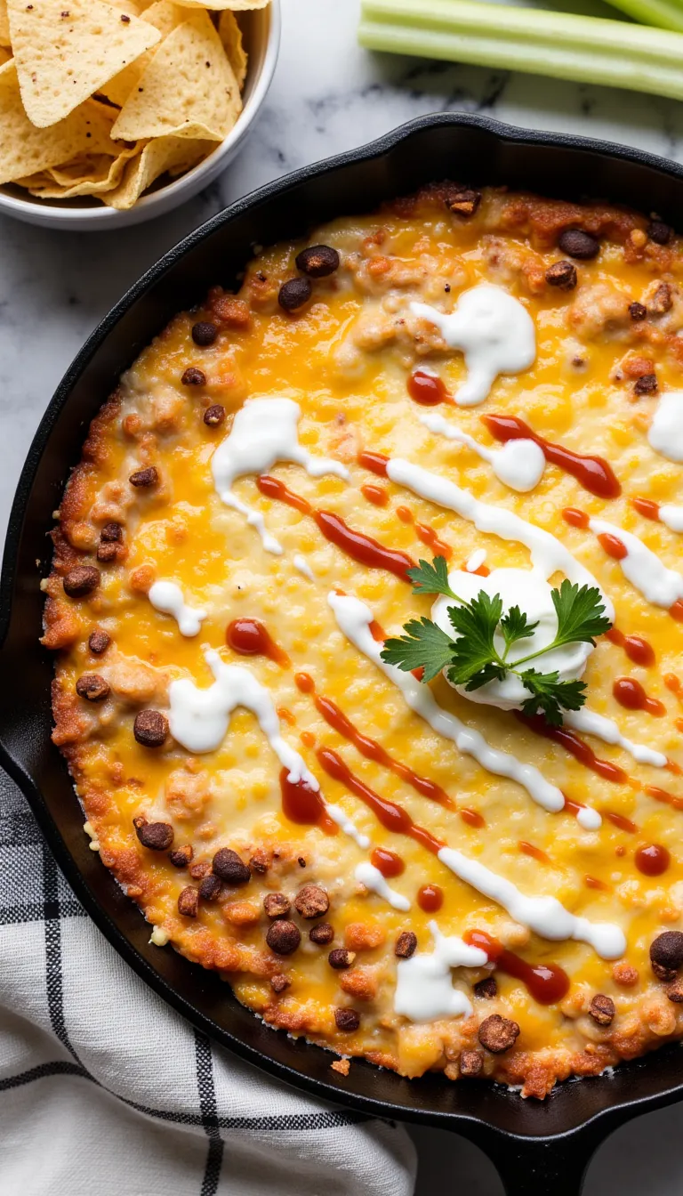 This Buffalo Ranch Chicken Dip is a spicy, creamy appetizer that's perfect for game day or backyard BBQs—make-ahead and freezer-friendly!