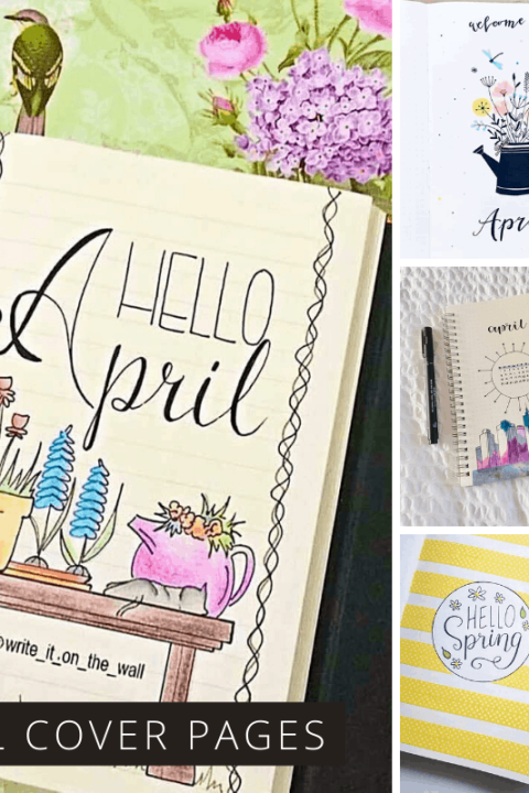 So many cute bullet journal april cover page ideas you'll want to copy!