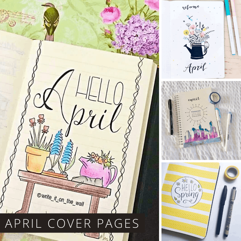 So many cute bullet journal april cover page ideas you'll want to copy!