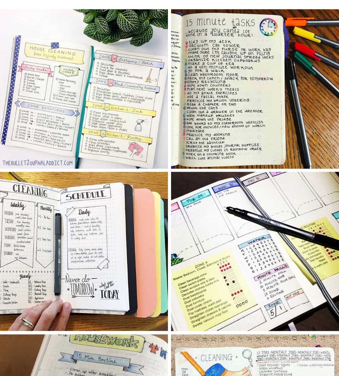 Bullet Journal Cleaning Schedule Spreads {to turn you into a domestic ...
