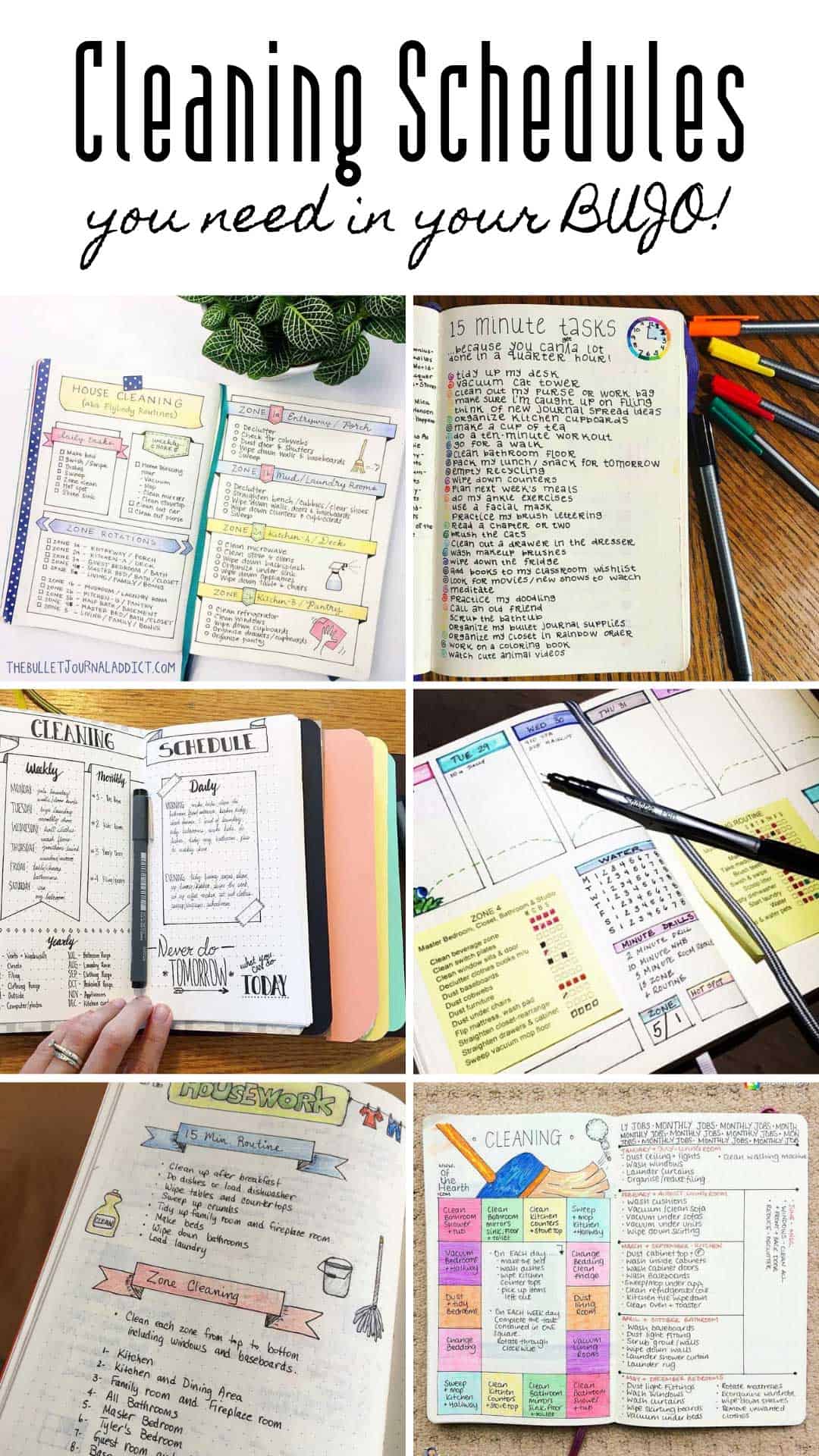 Bullet Journal Cleaning Schedule Spreads {to turn you into a domestic