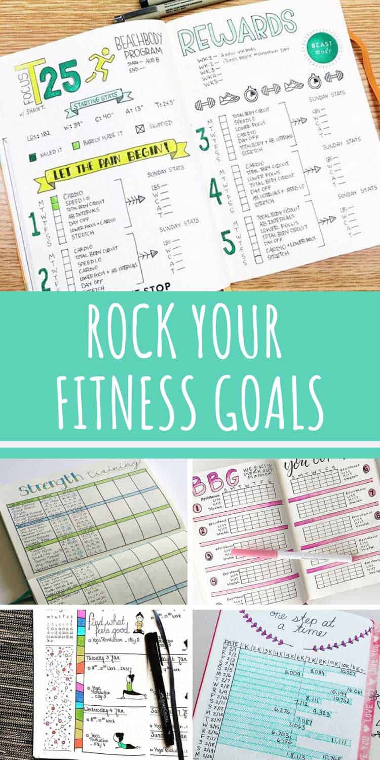 Bullet Journal Fitness Trackers (Finally get fit in 2019!}