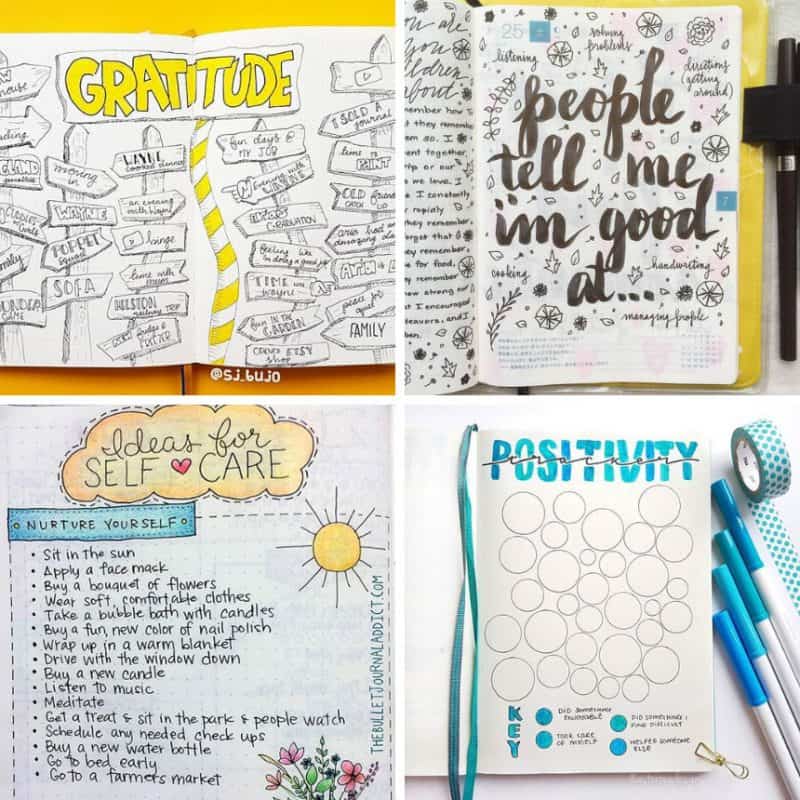 Bullet Journal Mental Health Layouts {Make selfcare your priority for