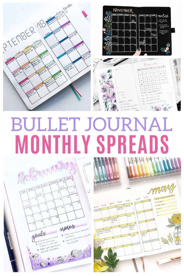These bullet journal monthly spread ideas are so CREATIVE!