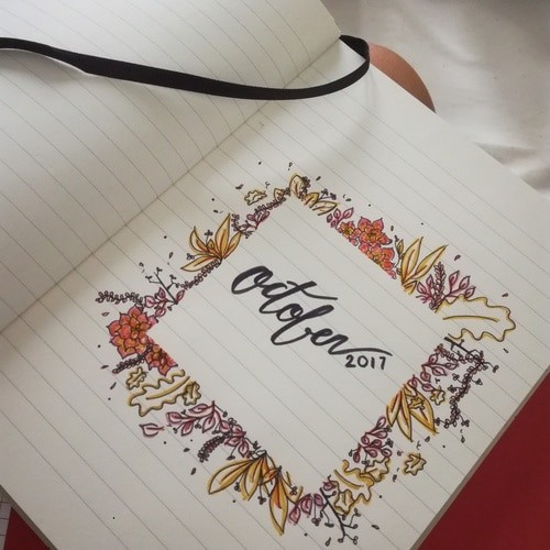 October Leaves Cover Page Square Frame