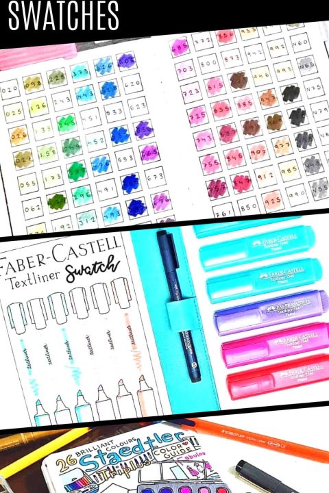 These bullet journal pen swatch spreads are just what you need to keep track of your favorite journaling pens! #bulletjournal