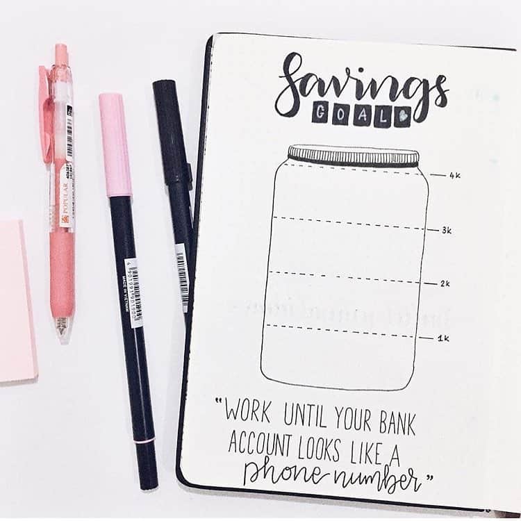 Bullet Journal Savings Jar