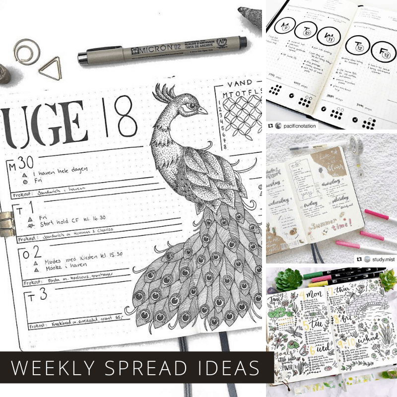 Loving these bullet journal weeklies ideas! So many fun ways to organize your week in your BUJO. #bulletjournal