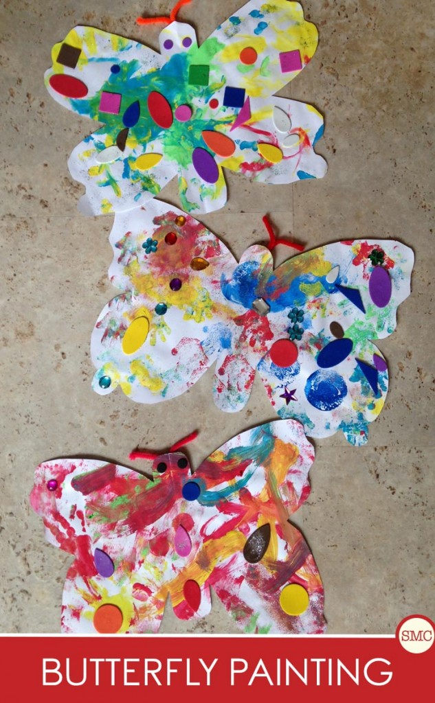 These butterfly paintings are so much fun and simple enough for the youngest of toddlers!