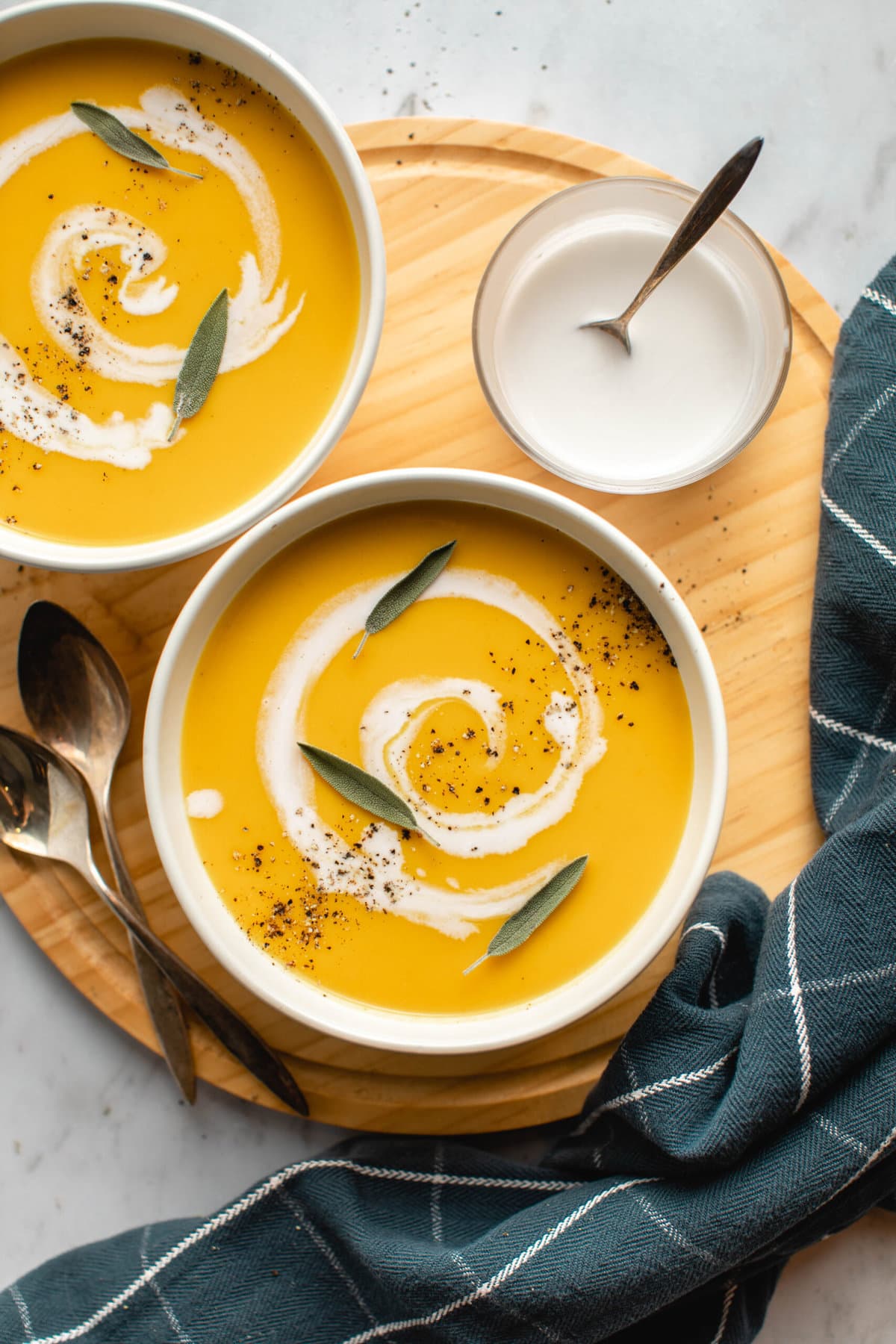 Butternut Squash and Apple Soup: Sweet, velvety, and oh-so-indulgent, this soup combines roasted butternut squash with the natural sweetness of apples for a healthy treat.