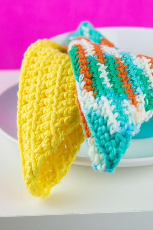 Diagonal Crochet Dishcloth Pattern