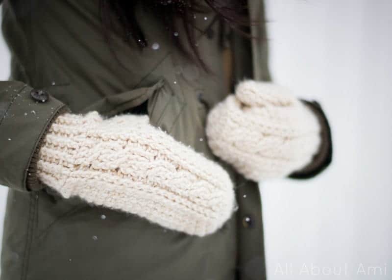 Cable Mittens Free Crochet Pattern