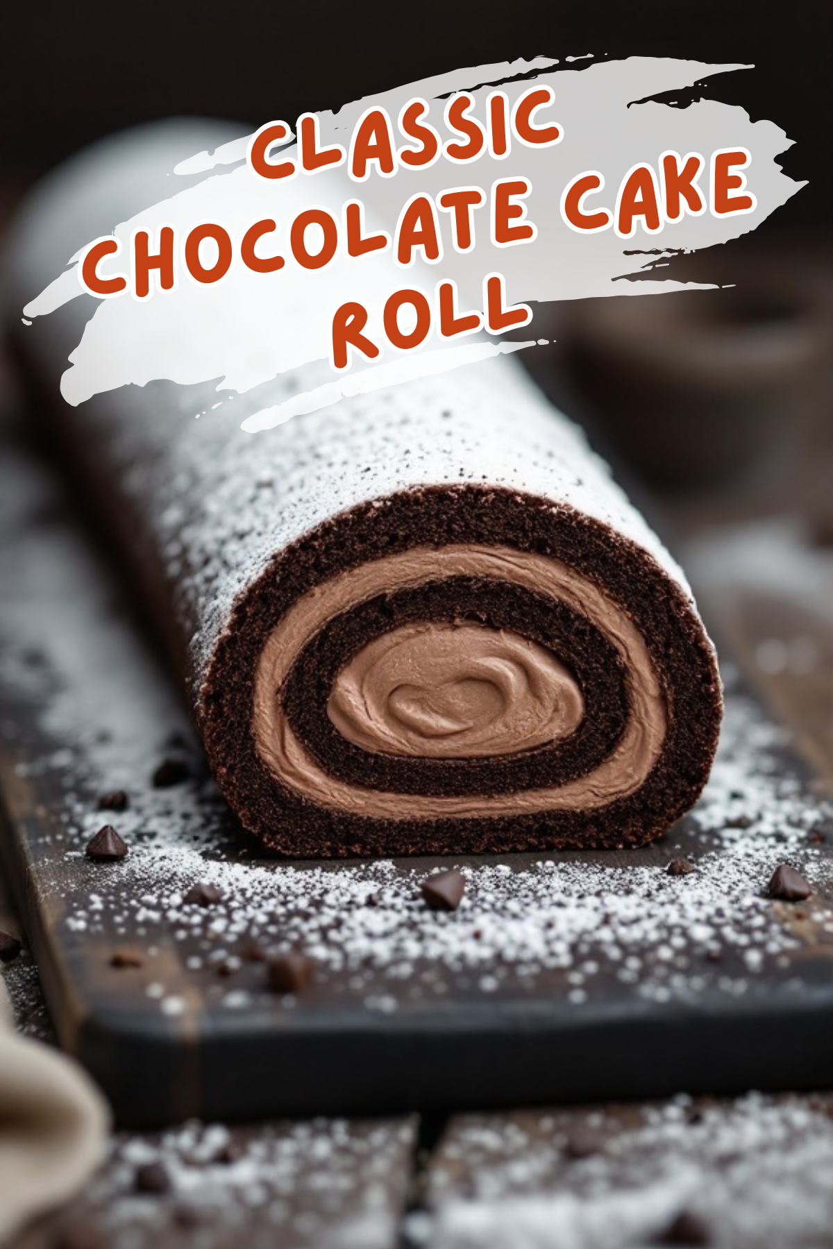 A classic chocolate cake roll is a treat that’s sure to impress. It features a soft, chocolate sponge cake filled with rich chocolate cream, rolled up to create a beautiful swirl. Dust it with powdered sugar for that extra touch and enjoy every bite!