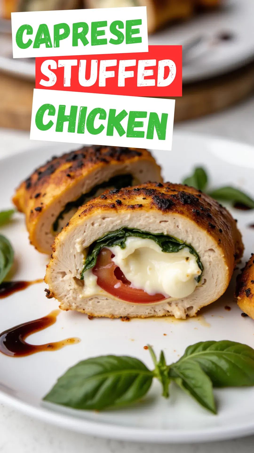 This Caprese Stuffed Chicken is juicy, cheesy, and full of summer flavor—easy and elegant!