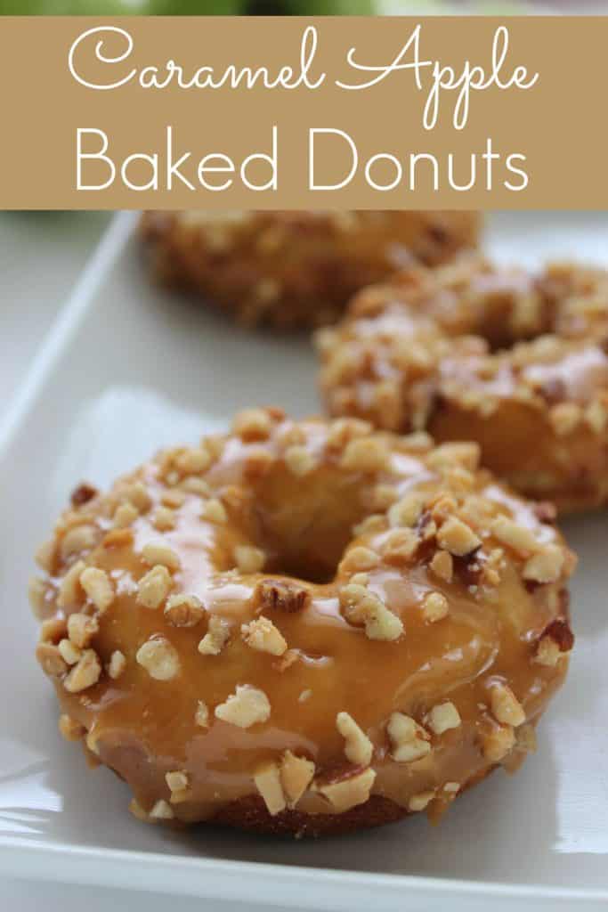 If your kids love caramel apples they will love making and eating these baked donuts! The chopped nuts on the top add to the crunch factor but if you have little ones you might want to use sprinkles instead.