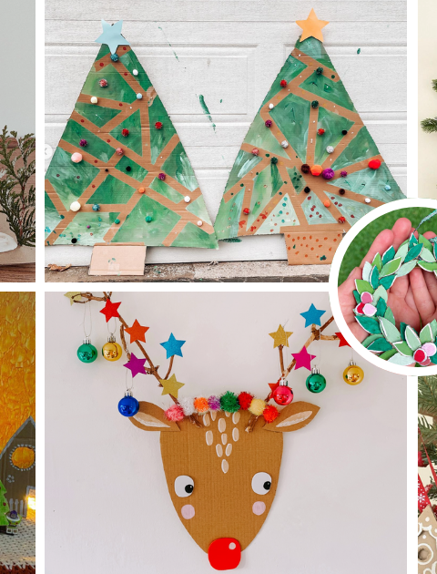 ?? Adorable and sustainable! Try these cardboard Santa, reindeer, and gingerbread crafts for a handmade holiday. ? #HandmadeChristmas #SustainableCrafts #DIYChristmas