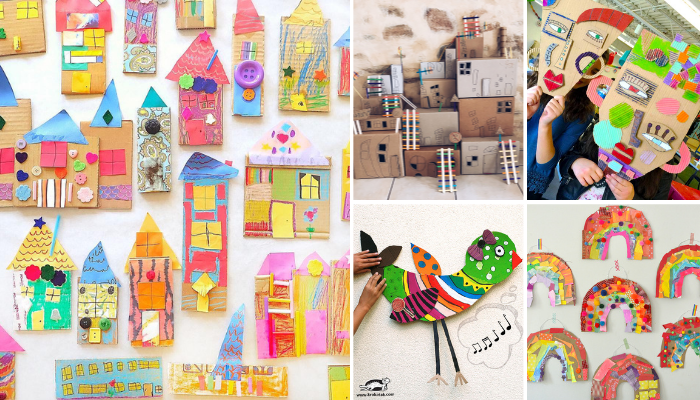 Colorful Kids Journals Made from Cereal Boxes Mad in Crafts