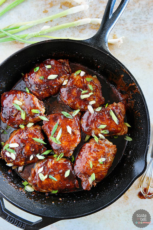 Cast Iron Teriyaki Chicken Thighs | Best Cast Iron Skillet Chicken Thigh Recipes