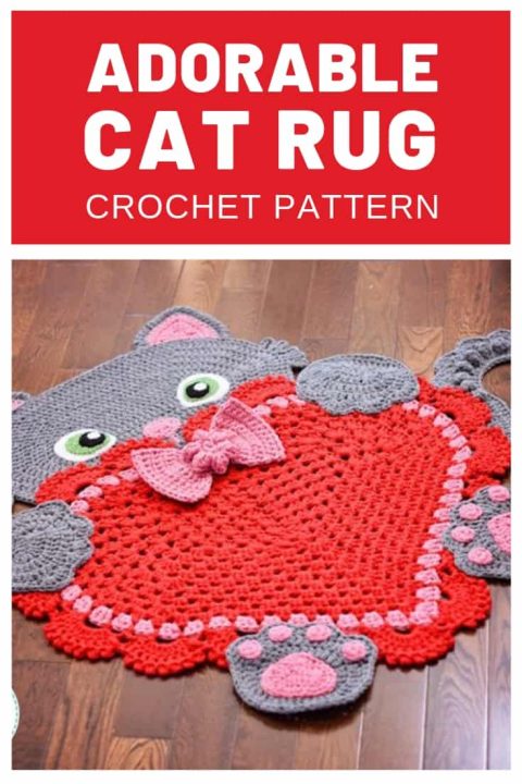 How ADORABLE Is that cat crochet rug! My little girl is going to go crazy when I finish making one for her bedroom!
