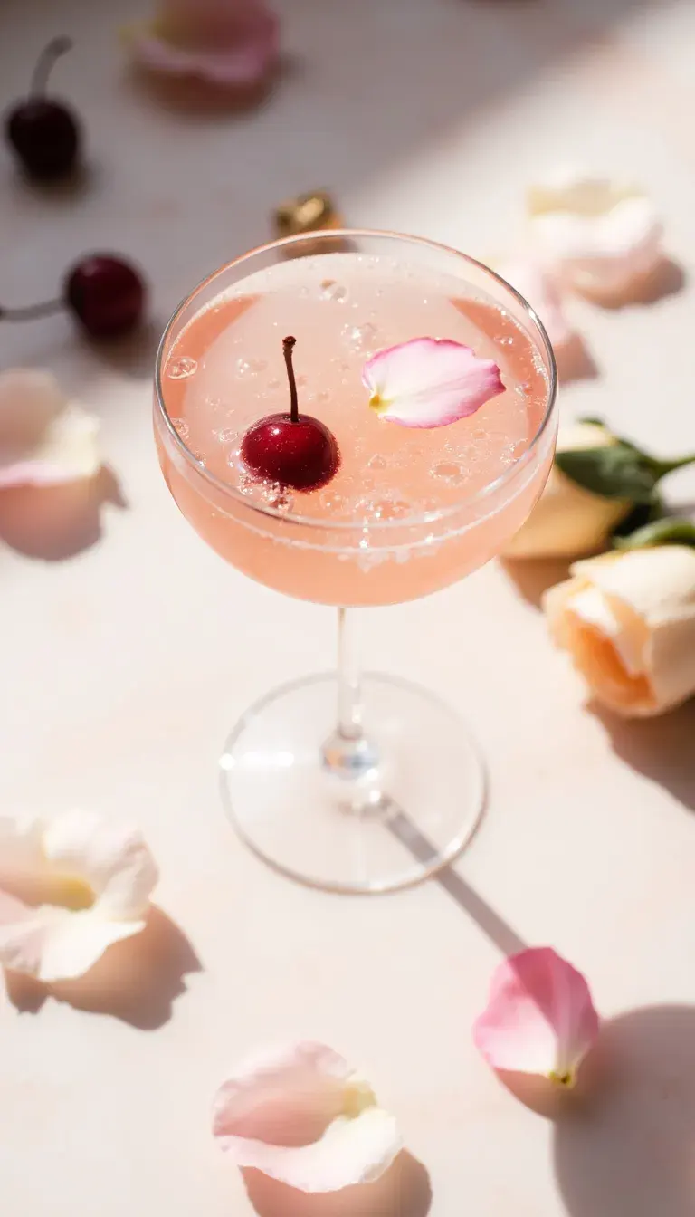 Light and lovely, the Cherry Rose Vodka Sparkler brings together vodka, cherry syrup, and rosewater, topped with pink champagne for an elegant floral fizz. It’s a subtle, romantic sipper that’s perfect for showers, garden parties, or anytime you want a drink that feels fancy.
