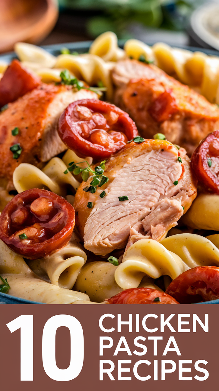 🍅🍗 10 Must-Try Chicken Pasta Dishes for Busy Nights! 🍝✨Whip up these mouthwatering chicken pasta recipes in no time! Perfect for weeknight dinners or weekend feasts—every bite is pure comfort. 🥄🔥 #PastaNight #ChickenRecipes #EasyDinner #Yum