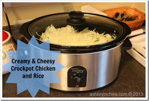 Creamy & Cheesy Crockpot Chicken and Rice