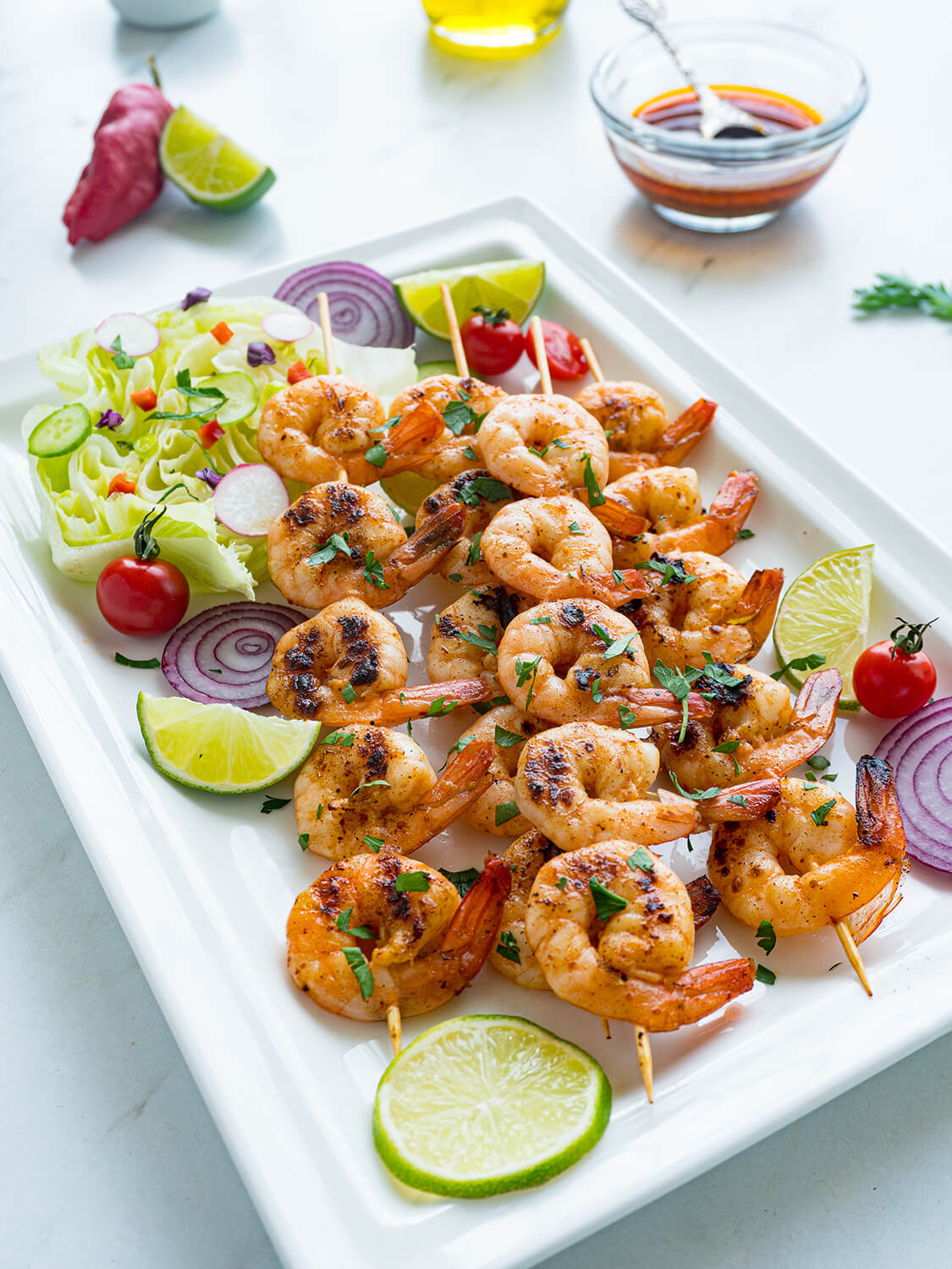 Spice up your summer with these gluten-free chipotle lime shrimp skewers! Serve them hot off the grill as an appetizer, a delightful addition to your garden salad, or tucked into tasty shrimp tacos. Let's get grilling! 🌞🌶🍤 #SummerEats #HealthyRecipes