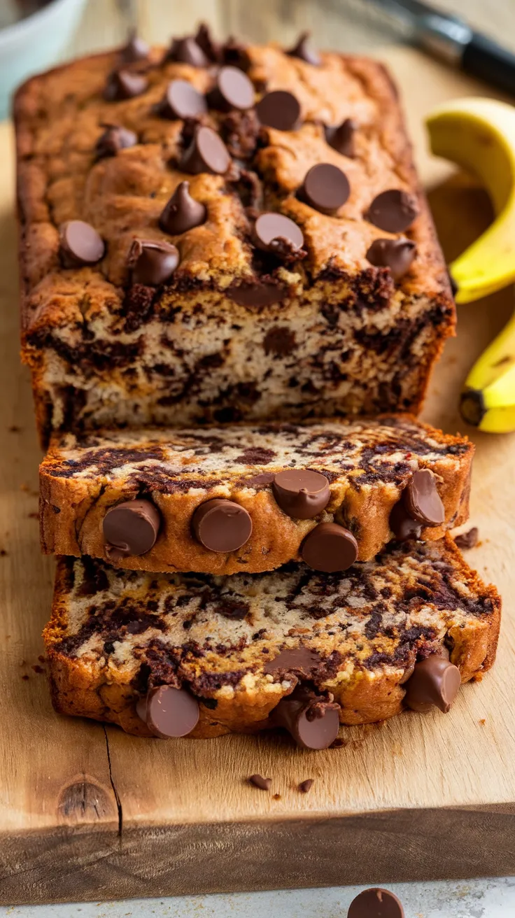 Got overripe bananas? Turn them into a deliciously soft banana bread studded with chocolate chips! It's the perfect balance of sweet, rich, and comforting—great for breakfast, dessert, or a quick grab-and-go snack.