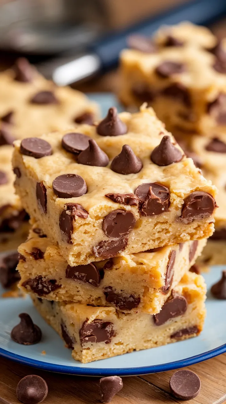 If you love brownies but want something a little different, blondies are the way to go. These chewy, buttery bars are loaded with chocolate chips, making them an easy, crowd-pleasing dessert for any occasion.