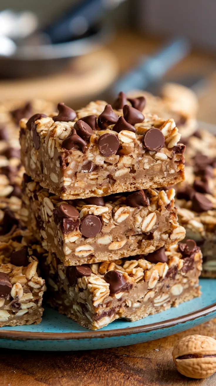 Chewy, hearty, and packed with chocolate chips, these oatmeal bars are perfect for when you want something a little more wholesome but still totally delicious. Great for lunchboxes, road trips, or just an afternoon snack.