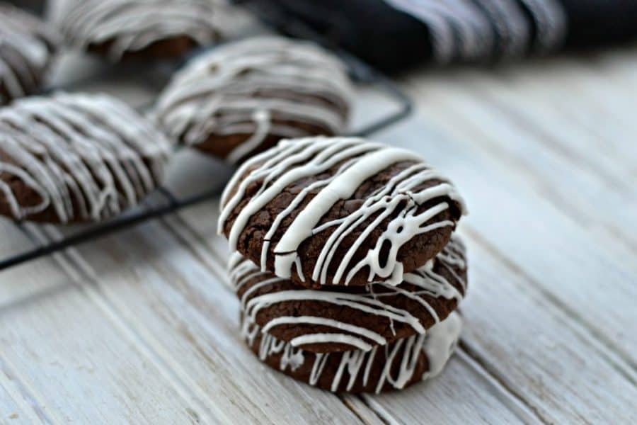 Chocolate Fudge Cookies with White Chocolate