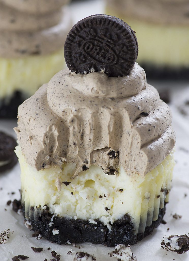 Warning. Do not click that link if you are supposed to be dieting, because seriously, those chocolate mouse mini Oreo cheesecakes are BEYOND delicious!