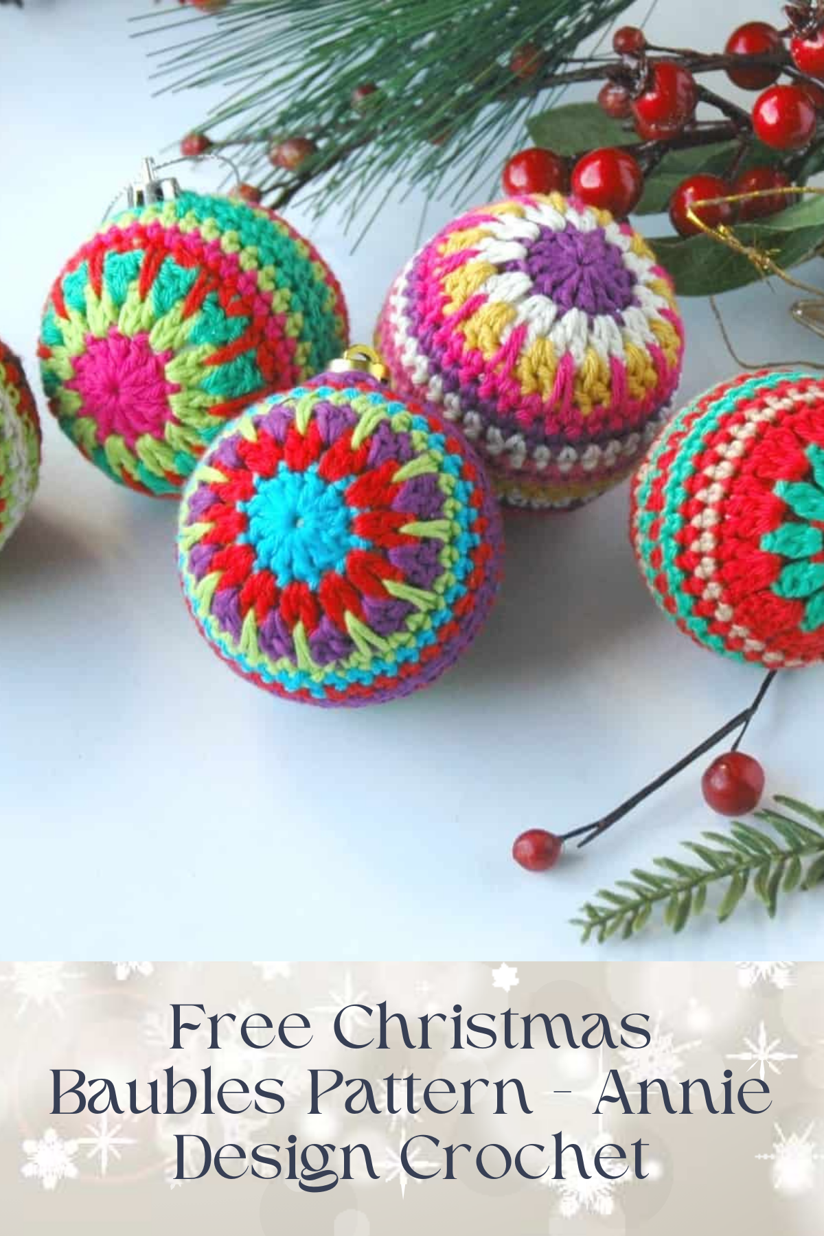 These vibrant, colorful baubles will add a cheerful and modern touch to your holiday tree! The pattern is quick and easy, even for beginners, and a great way to use up yarn scraps.