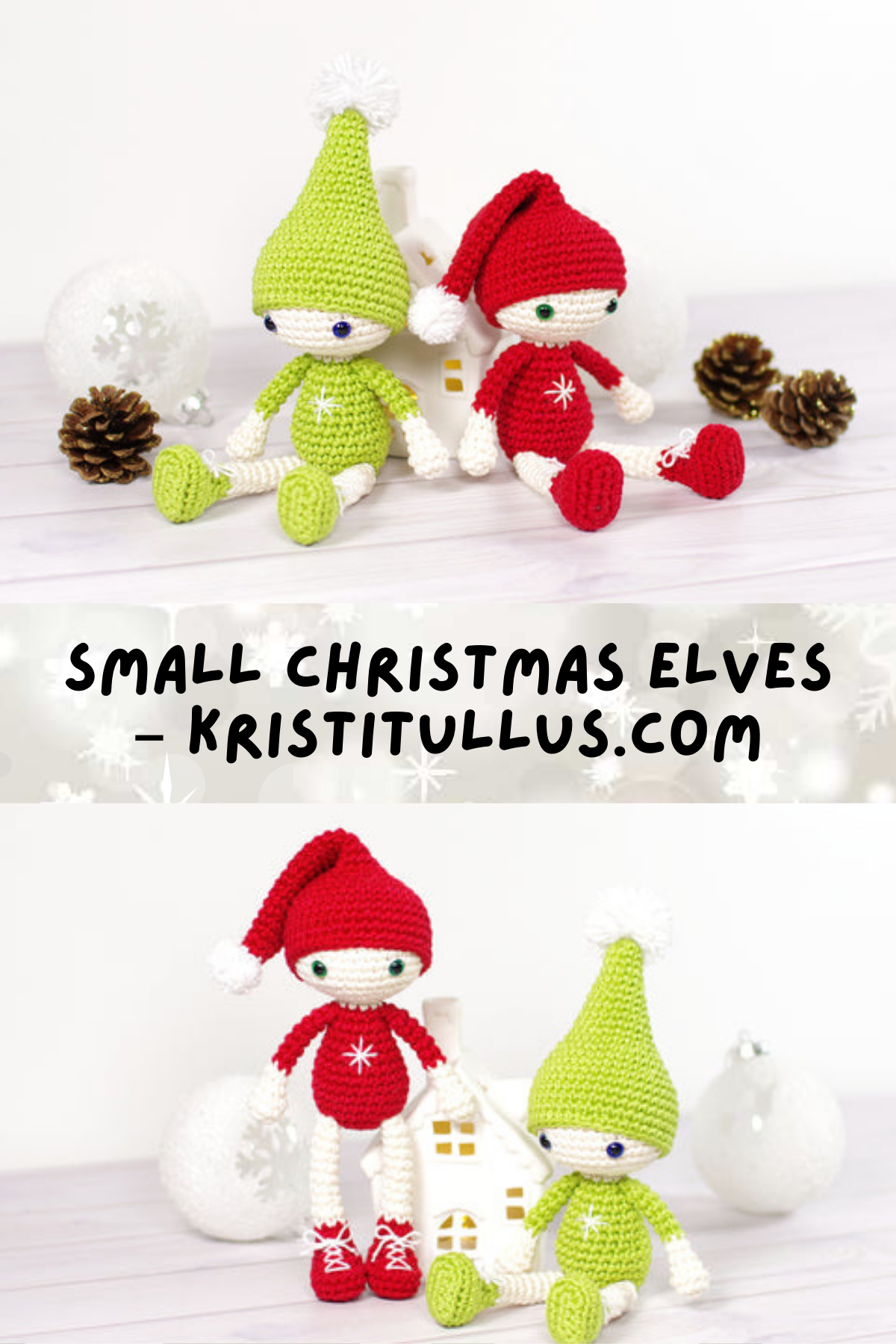 These little cuties are perfect for adding a handmade touch to your Christmas decor! The pattern is simple and easy to follow, resulting in an adorable elf that’s around 4 inches tall. These little guys would be perfect for adorning the tree or as a thoughtful stocking stuffer!