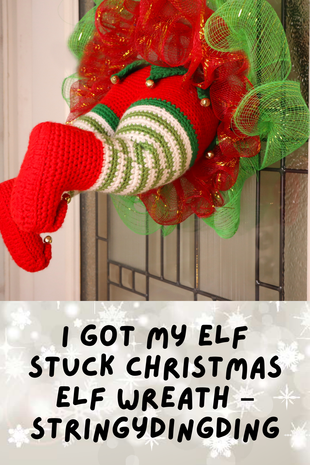 This playful pattern is a little different – it’s an elf who seems to have gotten stuck in a wreath! It’s a fun and whimsical project that’s sure to be a conversation starter when hung on your door. The pattern is free and filled with step-by-step instructions.