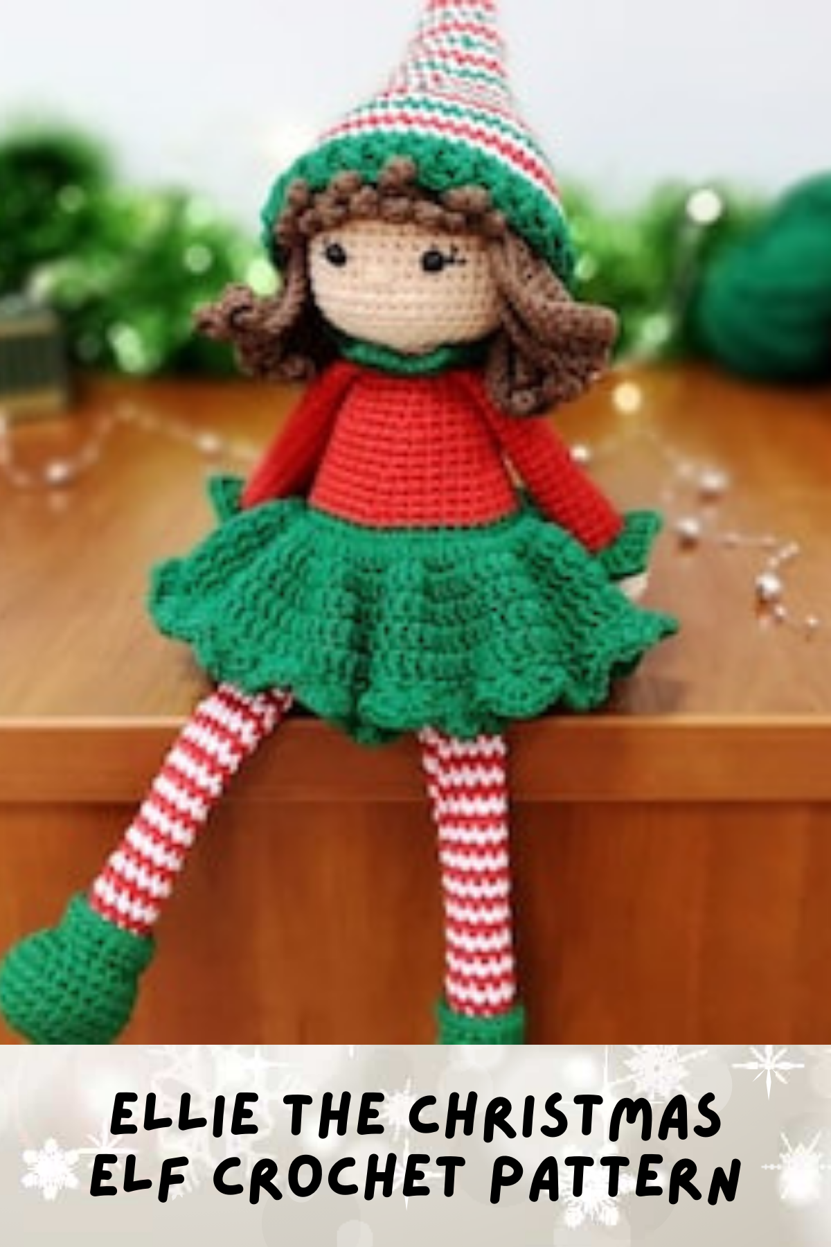 Meet Ellie! This Etsy pattern features a super cute Christmas elf with a little scarf and big boots. It’s a more detailed project that results in a beautiful elf doll, perfect for gift-giving or adding a handmade touch to your holiday decorations.