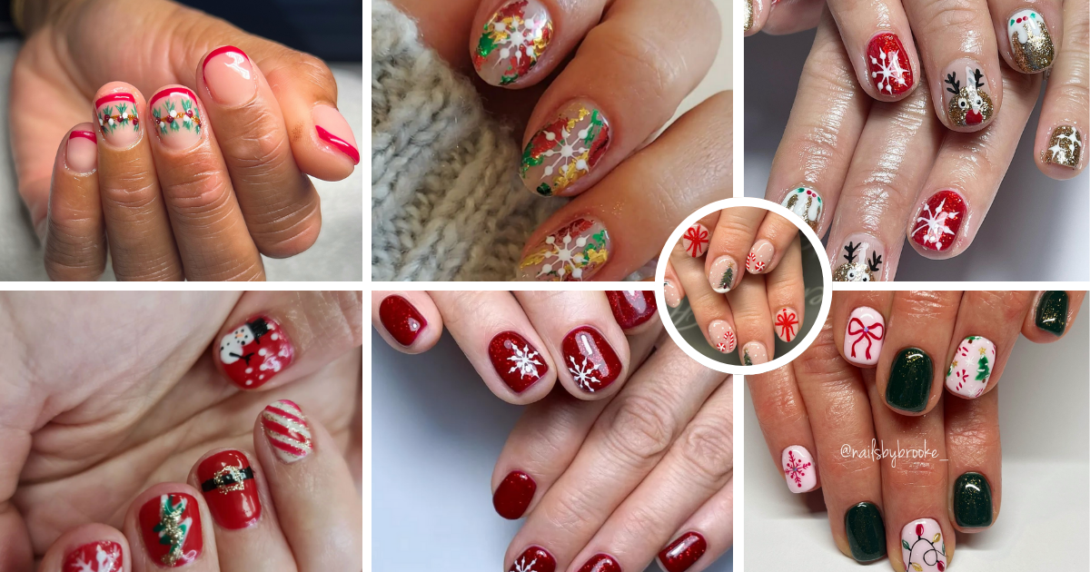 🎨 Simple, cute, and totally festive! These Christmas nail art ideas are perfect for shorter nails. #NailArtIdeas #ChristmasDecor #ShortNailInspo