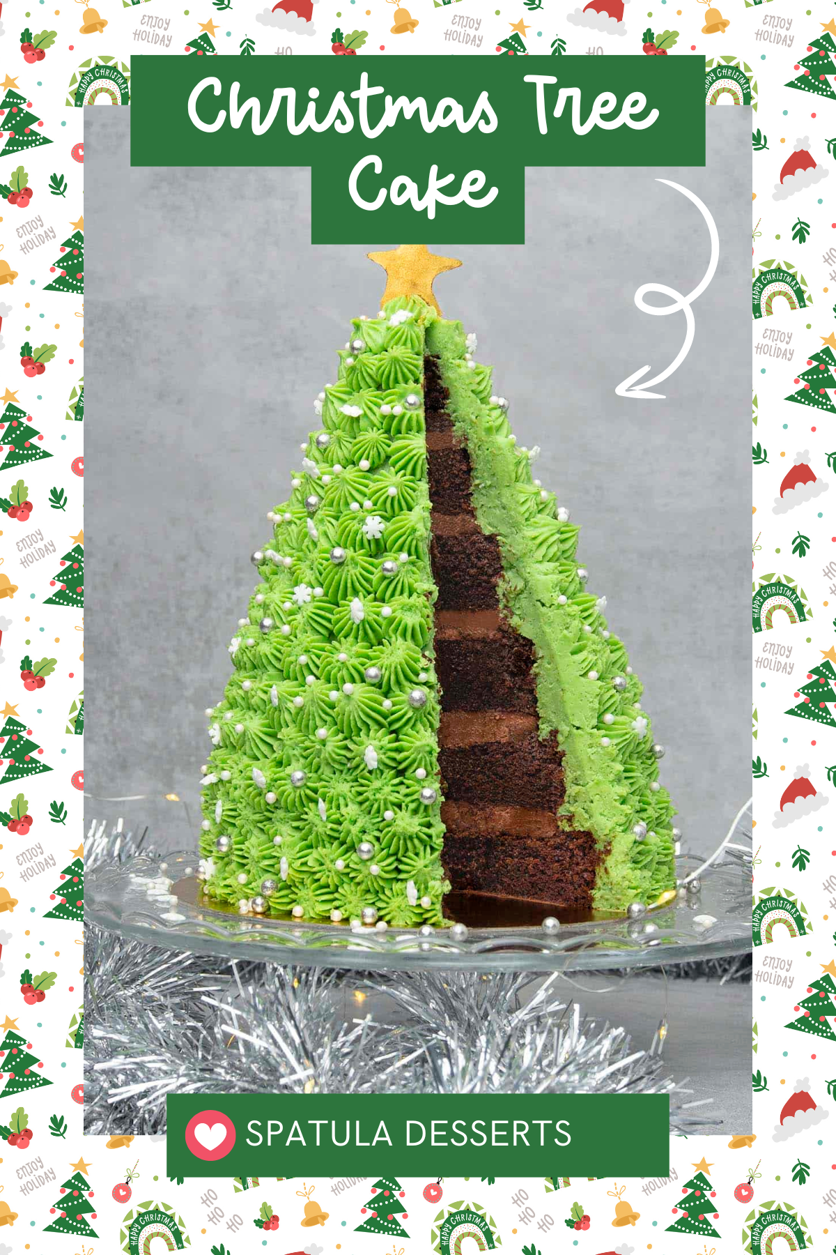 This Christmas Tree Cake is a true showstopper! Layers of soft, moist cake are beautifully decorated with rich buttercream to resemble a festive Christmas tree. Perfect for impressing guests at your holiday dinner!