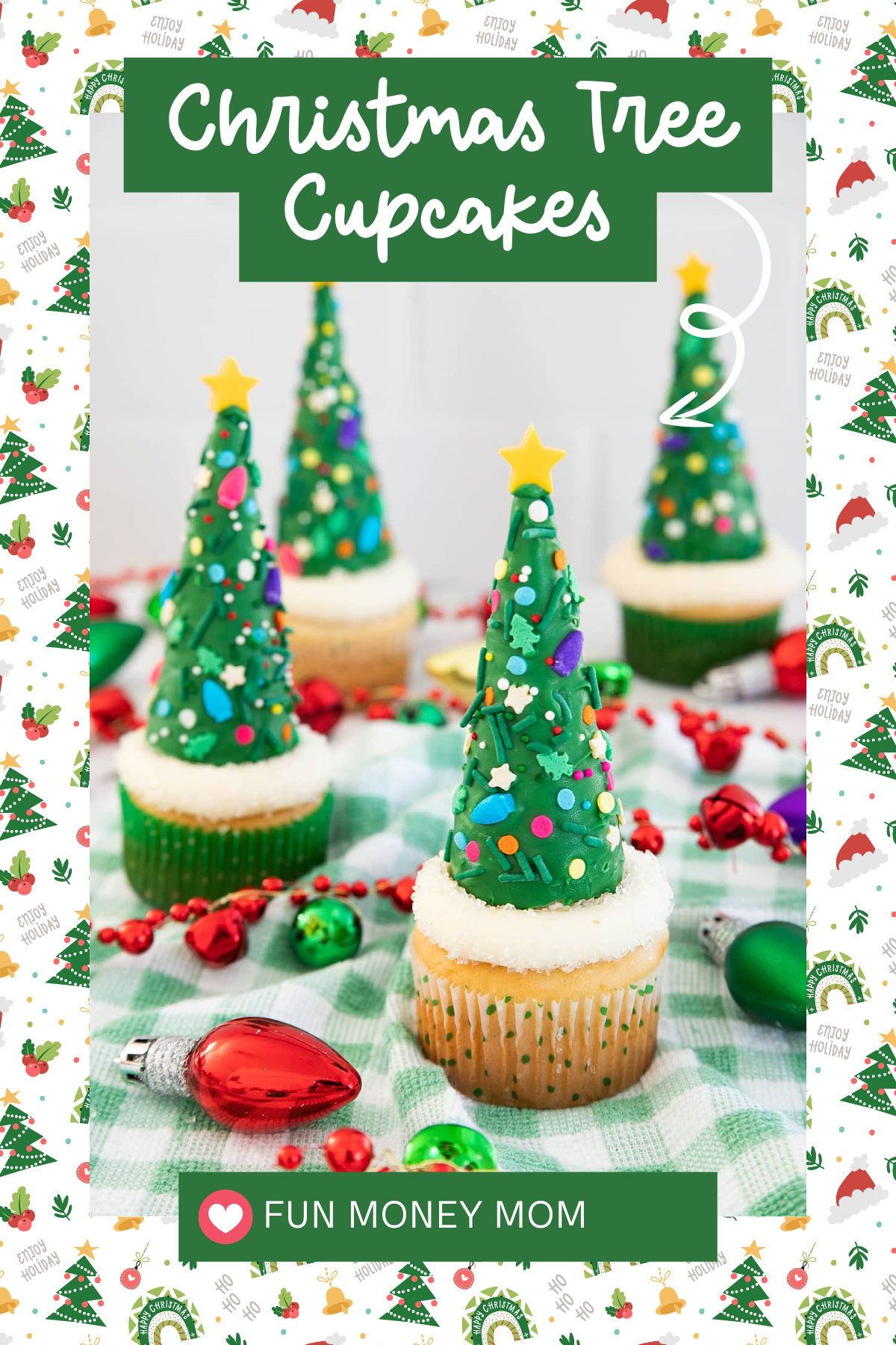 Why choose between cupcakes and Christmas trees when you can have both? These Christmas Tree Cupcakes are topped with swirls of green frosting and decorated to look like tiny Christmas trees. They’re almost too adorable to eat... almost!