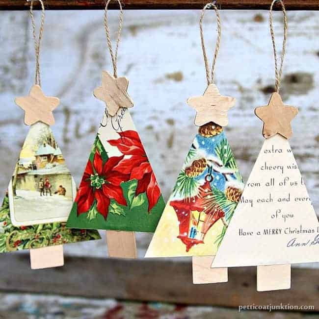 How To Make Vintage Christmas Card Ornaments For The Tree