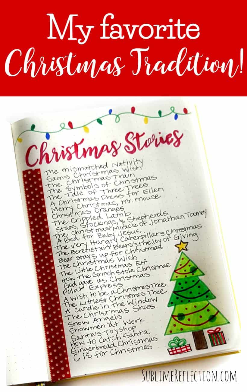 Christmas stories to read - Bullet Journal spread