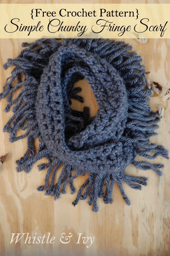 Chunky Fringe Infinity Scarf Crochet Pattern