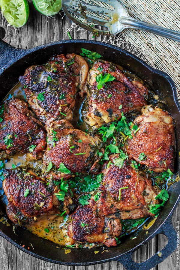 Cilantro Lime Chicken Thighs Recipe | Best Cast Iron Skillet Chicken Thigh Recipes