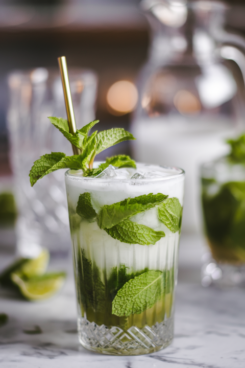 Serve up this crowd-pleasing Mojito at your next gathering – simple, tasty, and guaranteed to impress your guests. ?? #Mixology #CocktailTime #Drinking