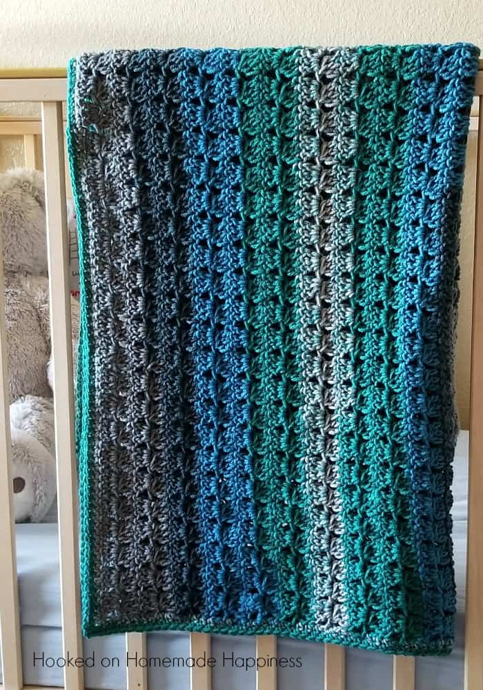 Cluster Stripes Crochet Baby Blanket Pattern