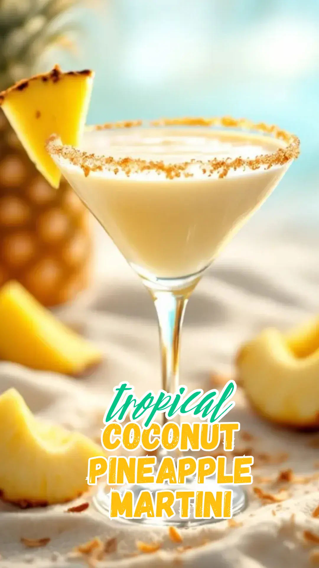 If a tropical vacation could fit in a martini glass, this Coconut Pineapple Martini would be it. Creamy coconut, sweet pineapple, and smooth vodka come together for a luscious, beachy cocktail that’s basically piña colada meets martini. Whether you're dreaming of a getaway or just want a sip of something fun, this one’s a must-try!